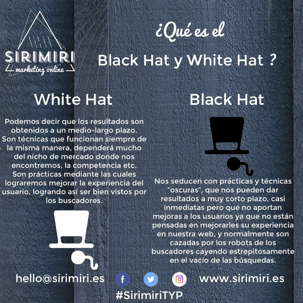 Typ - black hat y white hat - SIRIMIRI